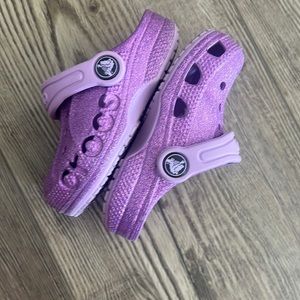 Toddler purple glitter crocs